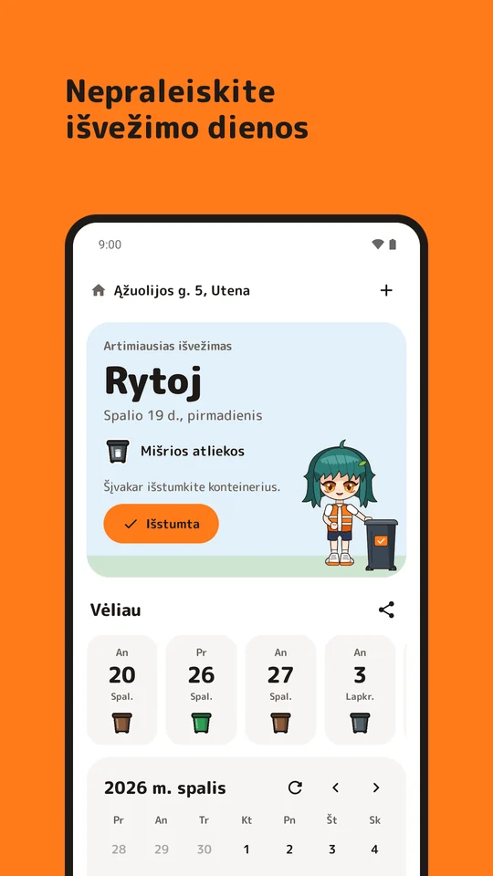 Artimiausias išvežimas